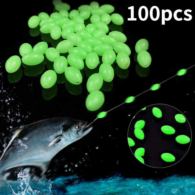 Fishing Lure Topwater - 100 pz/lotto Ovale Notte Luminosa Perline