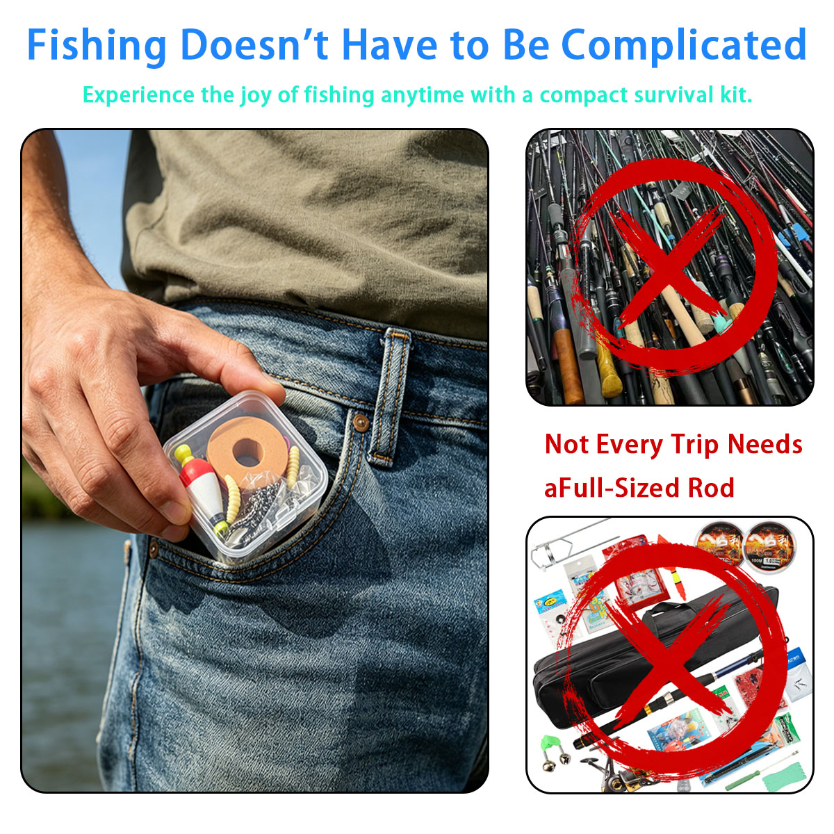 Fishing Lure Kit - Set di attrezzatura da pesca portatile