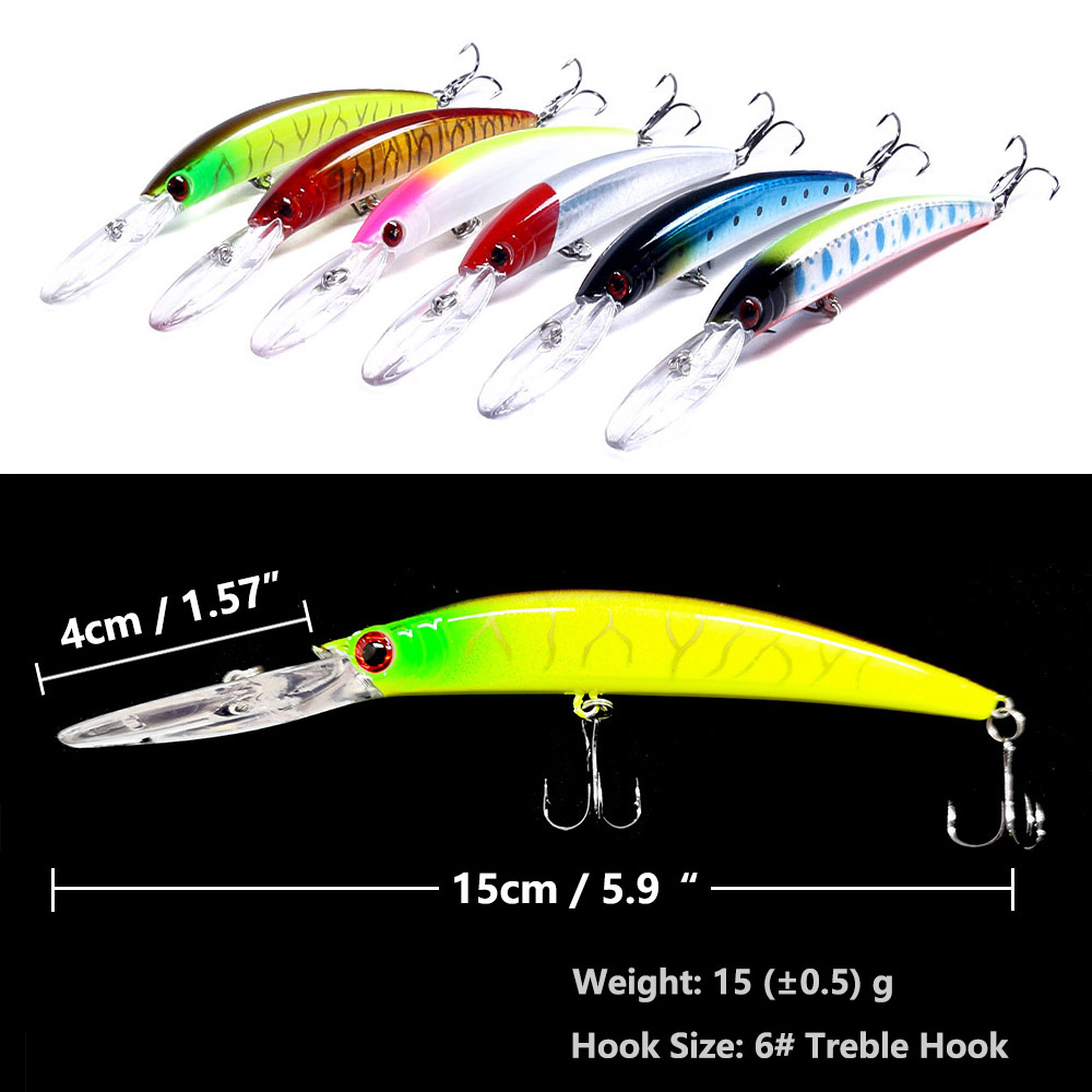 1 PZ 15 cm 15g Immersione Prof - Fishing Lure Jerkbait recensione e prezzo