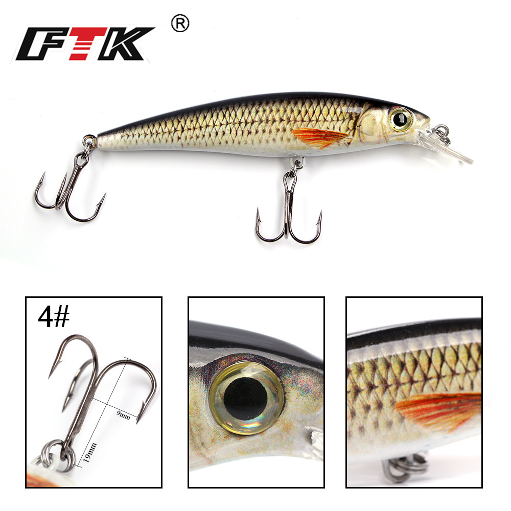 FTK 1pc Minnow Richiamo di Pes - Fishing Lure Crankbait recensione e prezzo