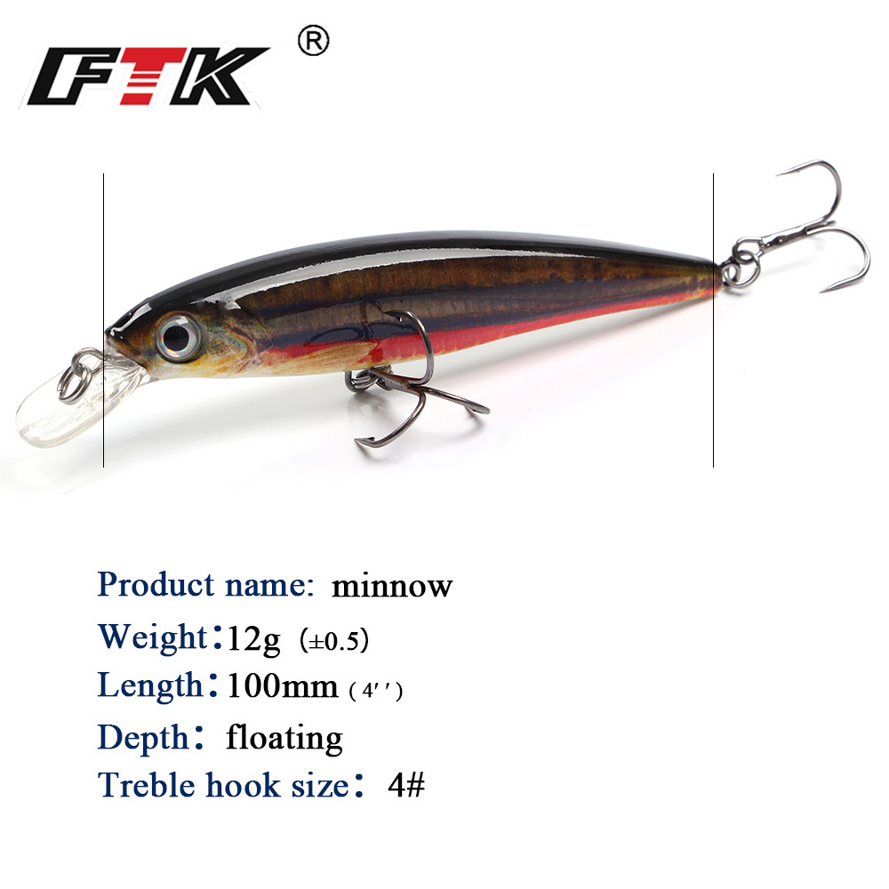 FTK 1pc Minnow Richiamo di Pes - Fishing Lure Crankbait recensione e prezzo