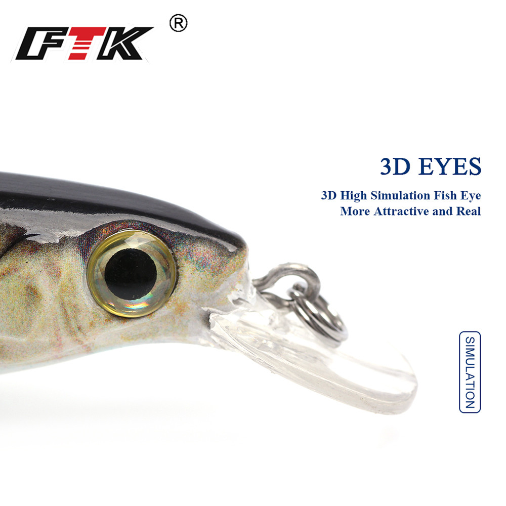 FTK 1pc Minnow Richiamo di Pes - Fishing Lure Crankbait recensione e prezzo
