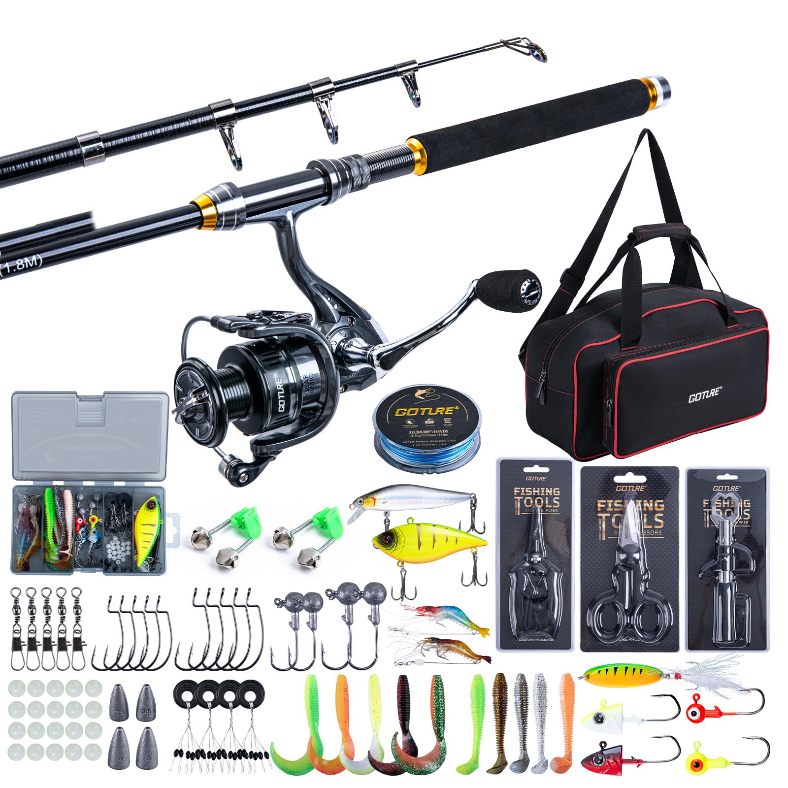 Goture Canna da pesca telescop - Fishing Lure Spinner recensione e prezzo